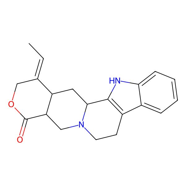 2D Structure of (1S,15R,19Z,20S)-19-ethylidene-17-oxa-3,13-diazapentacyclo[11.8.0.02,10.04,9.015,20]henicosa-2(10),4,6,8-tetraen-16-one