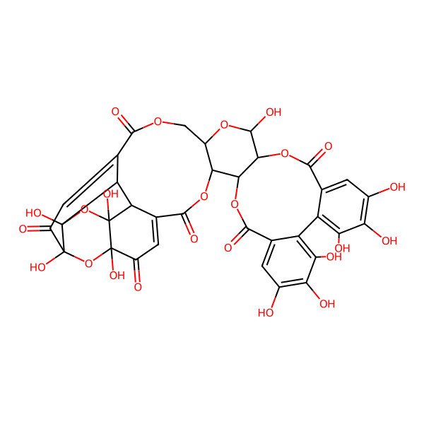 2D Structure of 1,3,15,16,17,20,21,22,28,37,39-Undecahydroxy-2,8,11,26,29,32,38-heptaoxanonacyclo[32.5.2.03,37.06,36.09,30.010,27.013,18.019,24.035,39]hentetraconta-5,13,15,17,19,21,23,34(41)-octaene-4,7,12,25,33,40-hexone