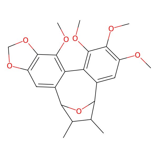 2D Structure of Rel-(5R,6R,7S,8S)-1,2,3,13-tetramethoxy-6,7-dimethyl-5,6,7,8-tetrahydro-5,8-epoxybenzo[3',4']cycloocta[1',2':4,5]benzo[1,2-d][1,3]dioxole