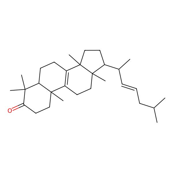 2D Structure of (5R,10R,13R,14S,17R)-4,4,10,13,14-pentamethyl-17-[(2S)-6-methylhept-3-en-2-yl]-1,2,5,6,7,11,12,15,16,17-decahydrocyclopenta[a]phenanthren-3-one