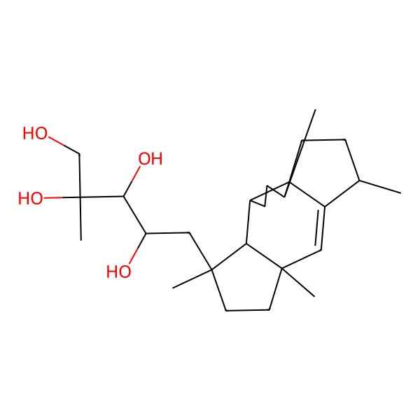2D Structure of 2-Methyl-5-(2,7,10,13-tetramethyl-7-tetracyclo[10.3.0.01,5.06,10]pentadec-11-enyl)pentane-1,2,3,4-tetrol