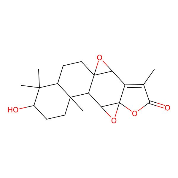 2D Structure of (1S,3R,8S,10S,11R,12S,15S,17S)-15-hydroxy-5,12,16,16-tetramethyl-2,7,9-trioxahexacyclo[9.8.0.01,3.04,8.08,10.012,17]nonadec-4-en-6-one