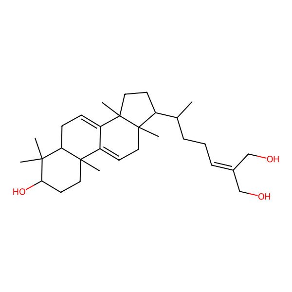 2D Structure of 2-[(4R)-4-[(3S,5S,10S,13R,14R,17R)-3-hydroxy-4,4,10,13,14-pentamethyl-2,3,5,6,12,15,16,17-octahydro-1H-cyclopenta[a]phenanthren-17-yl]pentylidene]propane-1,3-diol