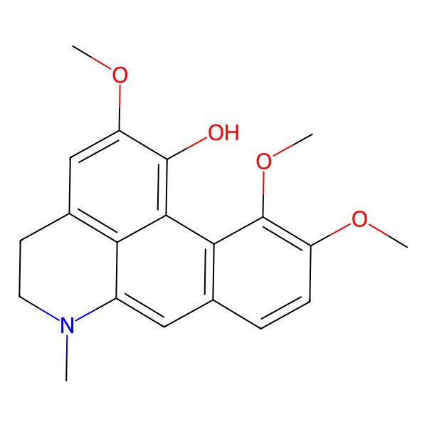 2D Structure of 3,4,15-Trimethoxy-10-methyl-10-azatetracyclo[7.7.1.02,7.013,17]heptadeca-1,3,5,7,9(17),13,15-heptaen-16-ol