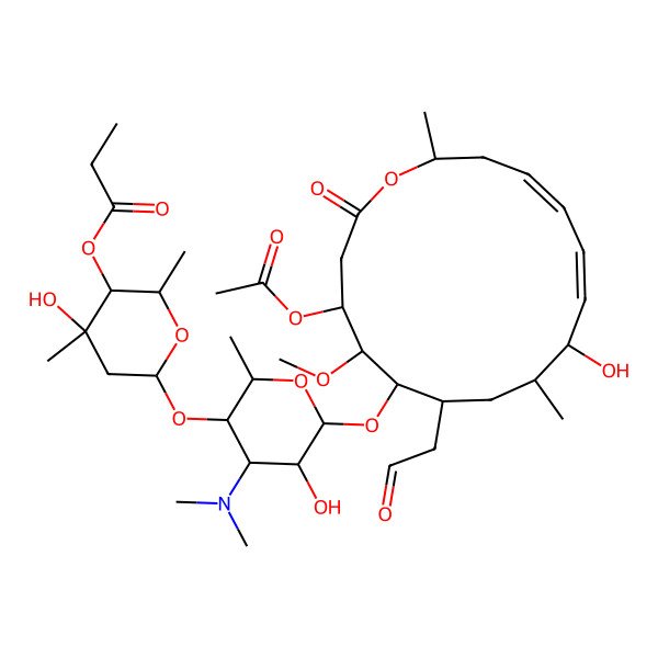 2D Structure of [6-[6-[[(4R,5S,6S,7R,9R,10R,11Z,13Z,16R)-4-acetyloxy-10-hydroxy-5-methoxy-9,16-dimethyl-2-oxo-7-(2-oxoethyl)-1-oxacyclohexadeca-11,13-dien-6-yl]oxy]-4-(dimethylamino)-5-hydroxy-2-methyloxan-3-yl]oxy-4-hydroxy-2,4-dimethyloxan-3-yl] propanoate
