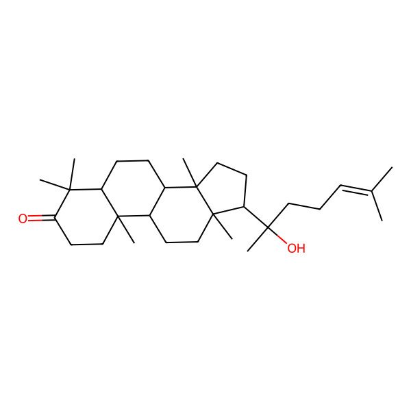 2D Structure of (5R,8S,9S,10R,13S,14R,17R)-17-[(2S)-2-hydroxy-6-methylhept-5-en-2-yl]-4,4,10,13,14-pentamethyl-1,2,5,6,7,8,9,11,12,15,16,17-dodecahydrocyclopenta[a]phenanthren-3-one