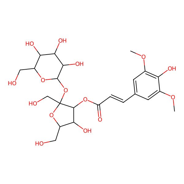 2D Structure of [4-Hydroxy-2,5-bis(hydroxymethyl)-2-[3,4,5-trihydroxy-6-(hydroxymethyl)oxan-2-yl]oxyoxolan-3-yl] 3-(4-hydroxy-3,5-dimethoxyphenyl)prop-2-enoate