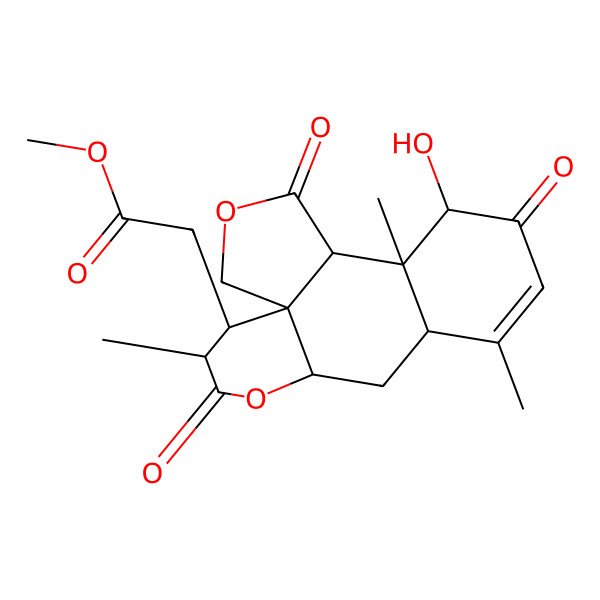 2D Structure of methyl 2-[(1S,6S,7S,11S,13R,16R,17S)-7-hydroxy-6,10,16-trimethyl-4,8,15-trioxo-3,14-dioxatetracyclo[11.4.0.01,5.06,11]heptadec-9-en-17-yl]acetate