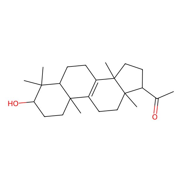 2D Structure of 1-[(3R,5R,10S,13R,14R,17S)-3-hydroxy-4,4,10,13,14-pentamethyl-2,3,5,6,7,11,12,15,16,17-decahydro-1H-cyclopenta[a]phenanthren-17-yl]ethanone