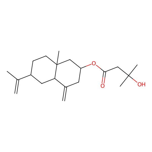 2D Structure of [(2S,4aS,6R,8aS)-8a-methyl-4-methylidene-6-prop-1-en-2-yl-1,2,3,4a,5,6,7,8-octahydronaphthalen-2-yl] 3-hydroxy-3-methylbutanoate