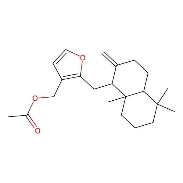2D Structure of [2-[[(1S,4aS,8aS)-5,5,8a-trimethyl-2-methylidene-3,4,4a,6,7,8-hexahydro-1H-naphthalen-1-yl]methyl]furan-3-yl]methyl acetate