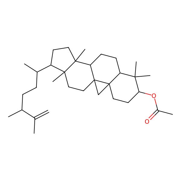 2D Structure of [(1S,3R,6S,8R,11S,12S,15R,16R)-15-[(2R,5R)-5,6-dimethylhept-6-en-2-yl]-7,7,12,16-tetramethyl-6-pentacyclo[9.7.0.01,3.03,8.012,16]octadecanyl] acetate