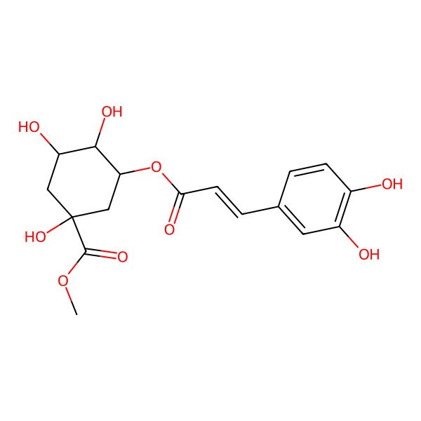 2D Structure of methyl (1S,3S,4R,5S)-3-[(E)-3-(3,4-dihydroxyphenyl)prop-2-enoyl]oxy-1,4,5-trihydroxycyclohexane-1-carboxylate