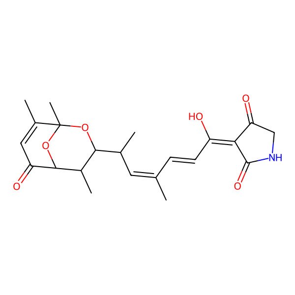 2D Structure of 3-[1-Hydroxy-4-methyl-6-(1,4,8-trimethyl-6-oxo-2,9-dioxabicyclo[3.3.1]non-7-en-3-yl)hepta-2,4-dienylidene]pyrrolidine-2,4-dione