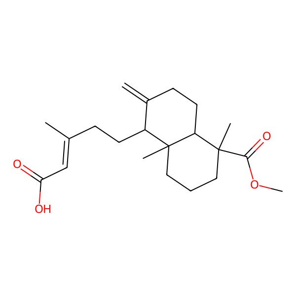 2D Structure of 5-(5-methoxycarbonyl-5,8a-dimethyl-2-methylidene-3,4,4a,6,7,8-hexahydro-1H-naphthalen-1-yl)-3-methylpent-2-enoic acid