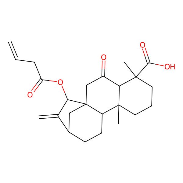 2D Structure of (1S,4S,5R,9S,10S,13S,15R)-15-but-3-enoyloxy-5,9-dimethyl-14-methylidene-3-oxotetracyclo[11.2.1.01,10.04,9]hexadecane-5-carboxylic acid