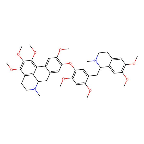 2D Structure of 9-[5-[(6,7-dimethoxy-2-methyl-3,4-dihydro-1H-isoquinolin-1-yl)methyl]-2,4-dimethoxyphenoxy]-1,2,3,10-tetramethoxy-6-methyl-5,6,6a,7-tetrahydro-4H-dibenzo[de,g]quinoline