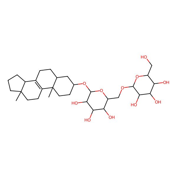 2D Structure of (2R,3R,4S,5S,6R)-2-[[(2R,3S,4S,5R,6R)-6-[[(3S,5S,10S,13S,14R)-10,13-dimethyl-2,3,4,5,6,7,11,12,14,15,16,17-dodecahydro-1H-cyclopenta[a]phenanthren-3-yl]oxy]-3,4,5-trihydroxyoxan-2-yl]methoxy]-6-(hydroxymethyl)oxane-3,4,5-triol
