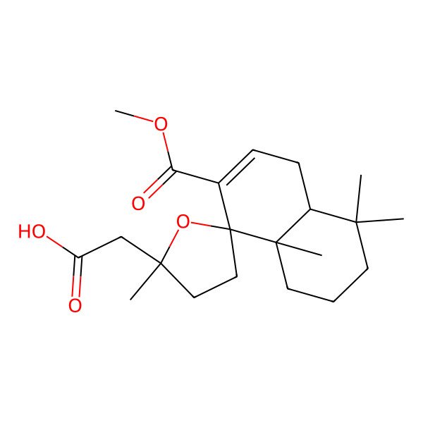 2D Structure of 2-[(2'S,4aS,8S,8aS)-7-methoxycarbonyl-2',4,4,8a-tetramethylspiro[2,3,4a,5-tetrahydro-1H-naphthalene-8,5'-oxolane]-2'-yl]acetic acid