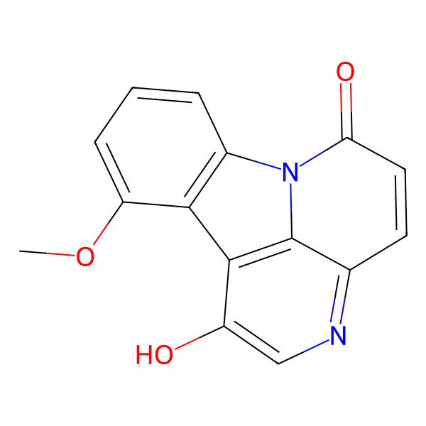 2D Structure of 8-Hydroxy-11-methoxy-1,6-diazatetracyclo[7.6.1.05,16.010,15]hexadeca-3,5(16),6,8,10,12,14-heptaen-2-one