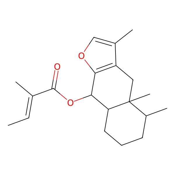 2D Structure of [(4aS,5R,8aS,9R)-3,4a,5-trimethyl-5,6,7,8,8a,9-hexahydro-4H-benzo[f][1]benzofuran-9-yl] (E)-2-methylbut-2-enoate
