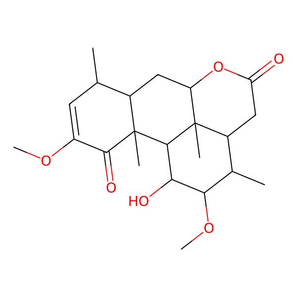 2D Structure of (2S,9R,13S,14R,15S,17S)-16-hydroxy-4,15-dimethoxy-2,6,14,17-tetramethyl-10-oxatetracyclo[7.7.1.02,7.013,17]heptadec-4-ene-3,11-dione