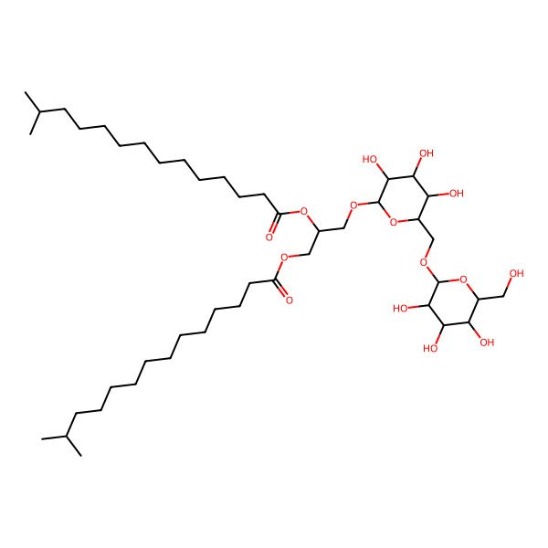 2D Structure of [2-(13-Methyltetradecanoyloxy)-3-[3,4,5-trihydroxy-6-[[3,4,5-trihydroxy-6-(hydroxymethyl)oxan-2-yl]oxymethyl]oxan-2-yl]oxypropyl] 13-methyltetradecanoate