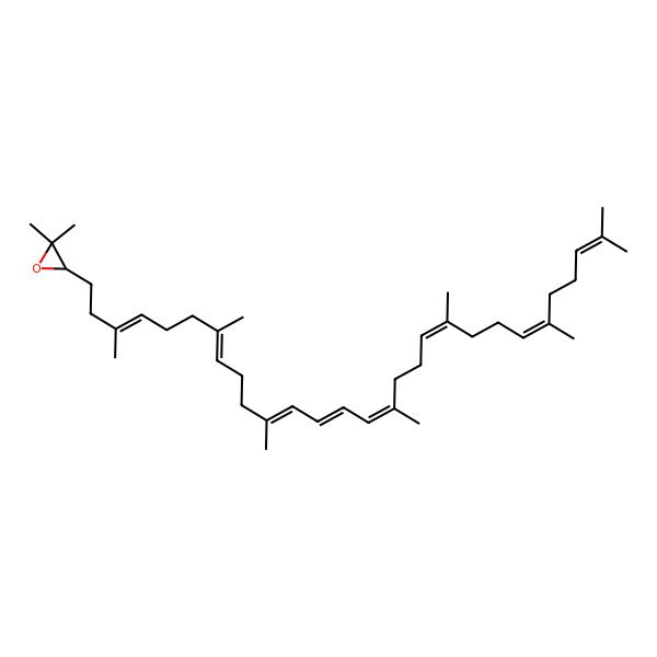 2D Structure of (3S)-3-[(3E,7E,11E,13E,15E,19E,23E)-3,7,11,16,20,24,28-heptamethylnonacosa-3,7,11,13,15,19,23,27-octaenyl]-2,2-dimethyloxirane