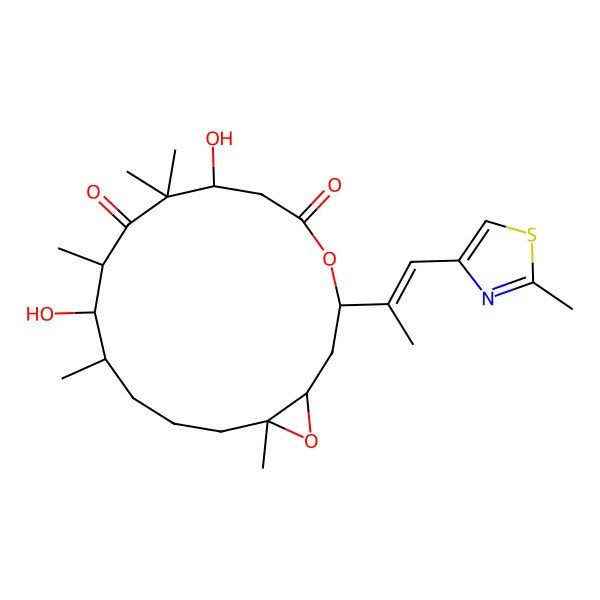 2D Structure of (1S,3S,7S,10R,11R,12S,16R)-7,11-dihydroxy-8,8,10,12,16-pentamethyl-3-[(Z)-1-(2-methyl-1,3-thiazol-4-yl)prop-1-en-2-yl]-4,17-dioxabicyclo[14.1.0]heptadecane-5,9-dione