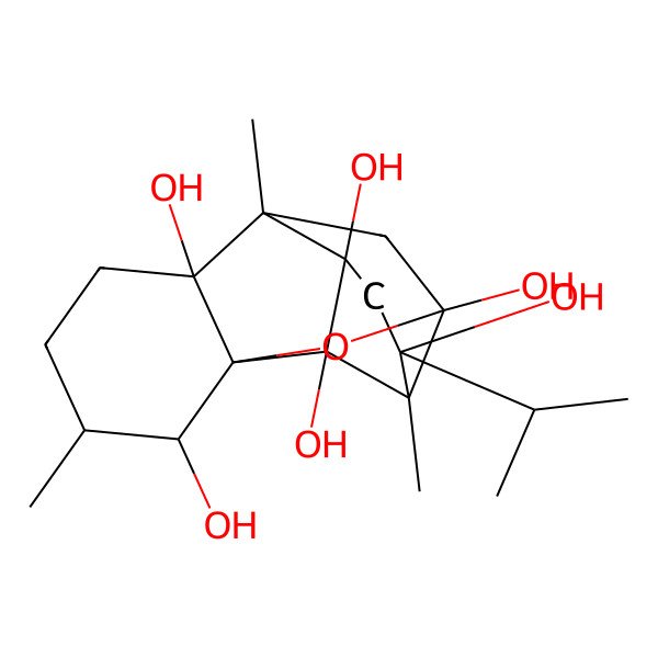 2D Structure of (1R,2S,3S,6S,7R,9S,10S,11S,13R,14R)-3,7,10-trimethyl-11-propan-2-yl-15-oxapentacyclo[7.5.1.01,6.07,13.010,14]pentadecane-2,6,9,11,13,14-hexol