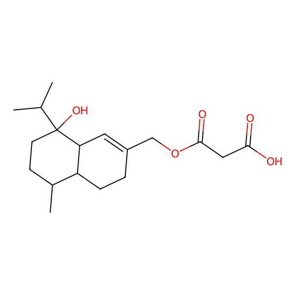 2D Structure of 3-[[(4aS,5R,8S,8aR)-8-hydroxy-5-methyl-8-propan-2-yl-4,4a,5,6,7,8a-hexahydro-3H-naphthalen-2-yl]methoxy]-3-oxopropanoic acid