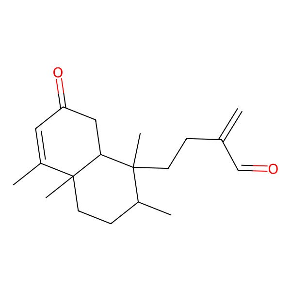 2D Structure of 4-[(1S,2R,4aR,8aR)-1,2,4a,5-tetramethyl-7-oxo-3,4,8,8a-tetrahydro-2H-naphthalen-1-yl]-2-methylidenebutanal