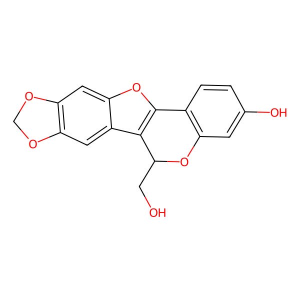 2D Structure of 20-(Hydroxymethyl)-5,7,11,19-tetraoxapentacyclo[10.8.0.02,10.04,8.013,18]icosa-1(12),2,4(8),9,13(18),14,16-heptaen-16-ol