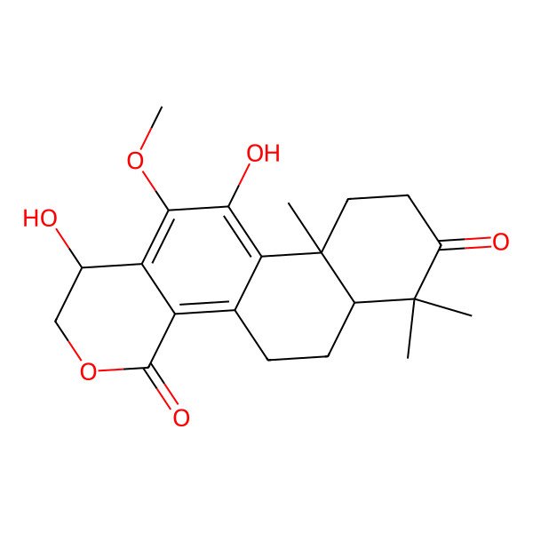 2D Structure of (1R,6aR,10aS)-1,11-dihydroxy-12-methoxy-7,7,10a-trimethyl-2,5,6,6a,9,10-hexahydro-1H-naphtho[1,2-h]isochromene-4,8-dione