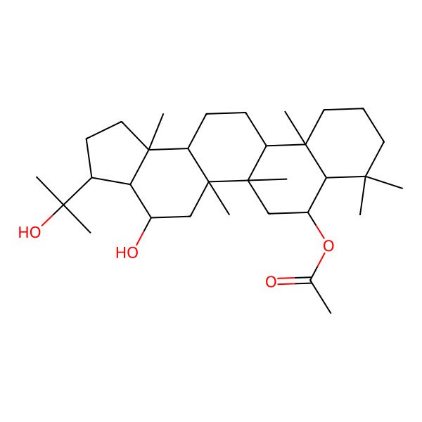 2D Structure of [4-Hydroxy-3-(2-hydroxypropan-2-yl)-5a,5b,8,8,11a,13b-hexamethyl-1,2,3,3a,4,5,6,7,7a,9,10,11,11b,12,13,13a-hexadecahydrocyclopenta[a]chrysen-7-yl] acetate