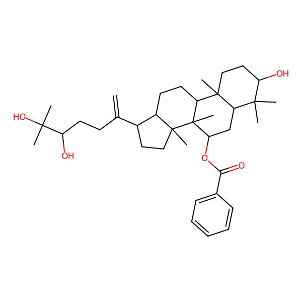 2D Structure of [17-(5,6-dihydroxy-6-methylhept-1-en-2-yl)-3-hydroxy-4,4,8,10,14-pentamethyl-2,3,5,6,7,9,11,12,13,15,16,17-dodecahydro-1H-cyclopenta[a]phenanthren-7-yl] benzoate
