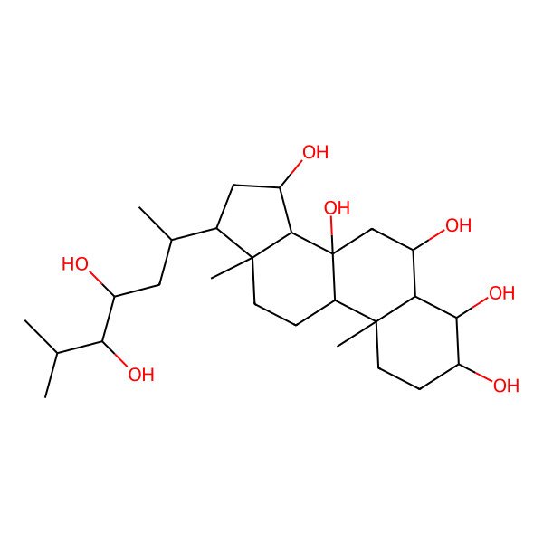 2D Structure of 17-(4,5-Dihydroxy-6-methylheptan-2-yl)-10,13-dimethyl-1,2,3,4,5,6,7,9,11,12,14,15,16,17-tetradecahydrocyclopenta[a]phenanthrene-3,4,6,8,15-pentol