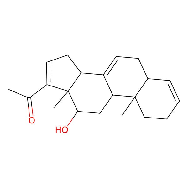 2D Structure of 1-[(5S,9R,10S,12R,13S,14S)-12-hydroxy-10,13-dimethyl-2,5,6,9,11,12,14,15-octahydro-1H-cyclopenta[a]phenanthren-17-yl]ethanone