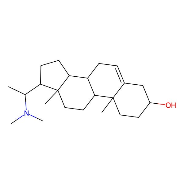 2D Structure of 17-[1-(dimethylamino)ethyl]-10,13-dimethyl-2,3,4,7,8,9,11,12,14,15,16,17-dodecahydro-1H-cyclopenta[a]phenanthren-3-ol