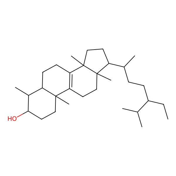 2D Structure of 17-(5-Ethyl-6-methylheptan-2-yl)-4,10,13,14-tetramethyl-1,2,3,4,5,6,7,11,12,15,16,17-dodecahydrocyclopenta[a]phenanthren-3-ol