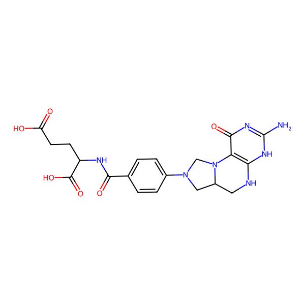 2D Structure of (2S)-2-[[4-(3-amino-1-oxo-4,5,6,6a,7,9-hexahydroimidazo[1,5-f]pteridin-8-yl)benzoyl]amino]pentanedioic acid