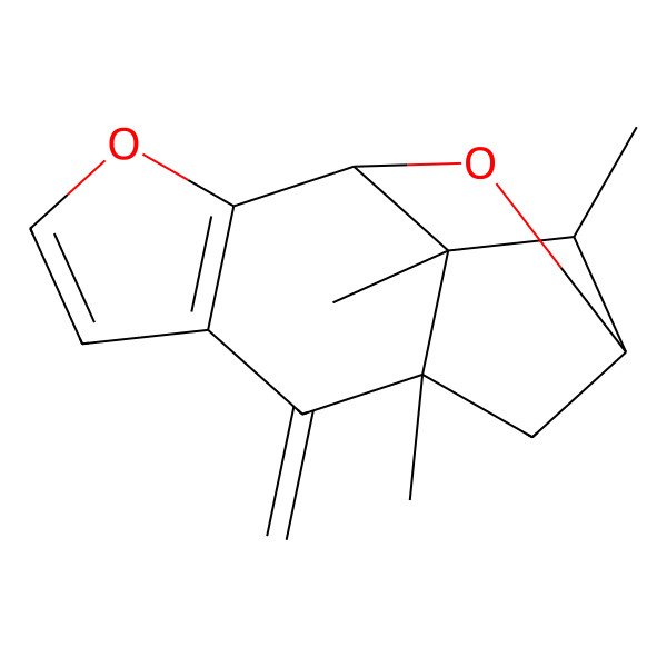 2D Structure of (1S,8S,10S,11S,12S)-8,11,12-trimethyl-7-methylidene-3,13-dioxatetracyclo[8.2.1.02,6.08,12]trideca-2(6),4-diene