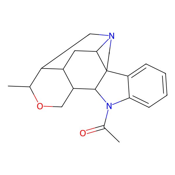 2D Structure of 1-[(4R,12S,13R,16R,17S,18R,20S)-16-methyl-15-oxa-1,11-diazahexacyclo[15.3.1.04,12.04,20.05,10.013,18]henicosa-5,7,9-trien-11-yl]ethanone