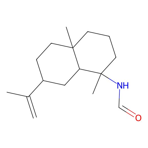 2D Structure of N-[(1R,4aR,7S,8aR)-1,4a-dimethyl-7-prop-1-en-2-yl-2,3,4,5,6,7,8,8a-octahydronaphthalen-1-yl]formamide