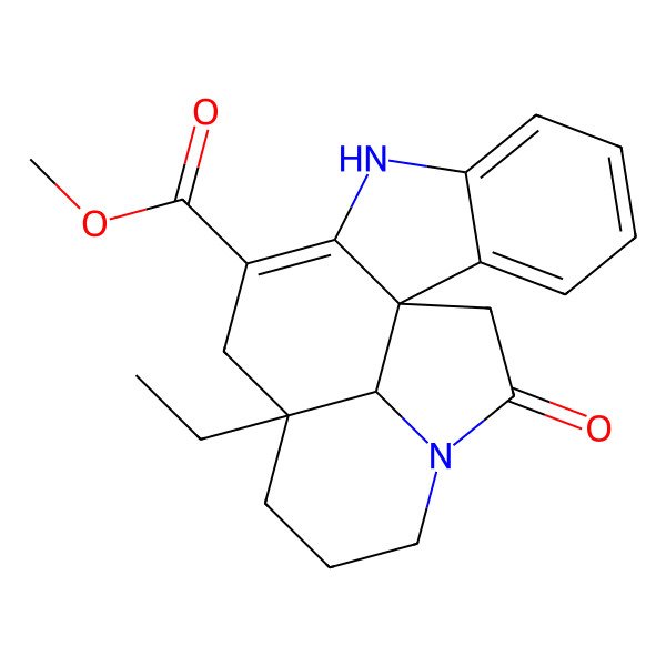 2D Structure of methyl (1S,12S,19S)-12-ethyl-17-oxo-8,16-diazapentacyclo[10.6.1.01,9.02,7.016,19]nonadeca-2,4,6,9-tetraene-10-carboxylate
