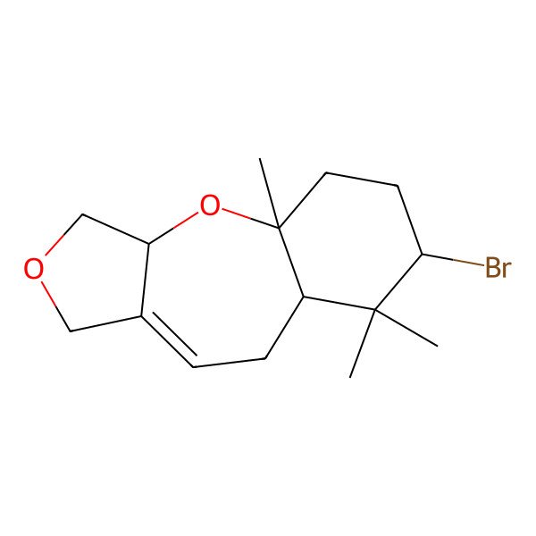 2D Structure of Furo(3,4-b)(1)benzoxepin, 7-bromo-1,3,3a,4a,5,6,7,8,8a,9-decahydro-4a,8,8-trimethyl-, (3aR,4aS,7S,8aS)-