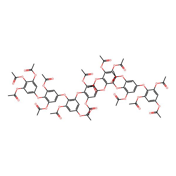 2D Structure of [3-Acetyloxy-5-[2,6-diacetyloxy-4-[2,3,4-triacetyloxy-6-[2,6-diacetyloxy-4-(2,4,6-triacetyloxyphenoxy)phenoxy]phenoxy]phenoxy]-4-[3,5-diacetyloxy-4-(3,4,5-triacetyloxyphenoxy)phenoxy]phenyl] acetate