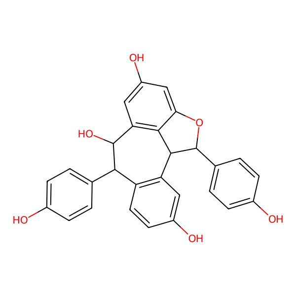2D Structure of 8,16-Bis(4-hydroxyphenyl)-15-oxatetracyclo[8.6.1.02,7.014,17]heptadeca-2(7),3,5,10(17),11,13-hexaene-4,9,12-triol