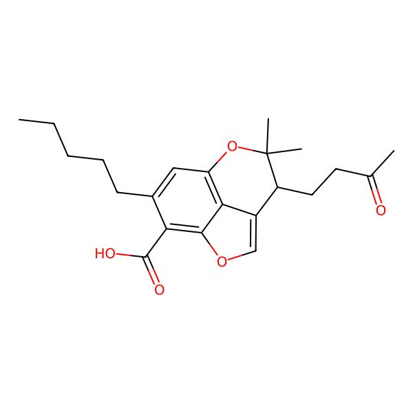 2D Structure of (-)-7R-cannabicoumarononic acid A