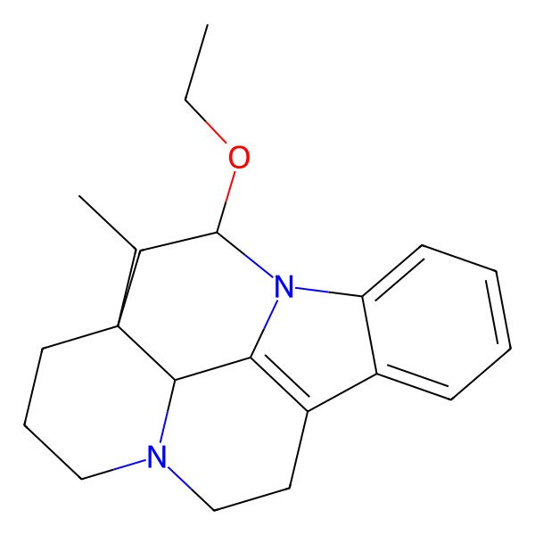 2D Structure of (15R,17R,19R)-17-ethoxy-15-ethyl-1,11-diazapentacyclo[9.6.2.02,7.08,18.015,19]nonadeca-2,4,6,8(18)-tetraene
